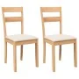Dining chairs with cushions 2 units solid natural rubberwood by , dining chairs - Ref: Foro24-4102382, Price: 93,30 €, Discou...