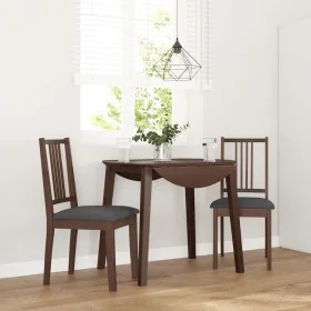 Dining chairs with cushions 2 pcs solid wood brown rubber by , dining chairs - Ref: Foro24-4102396, Price: 101,82 €, Discount: %