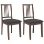 Esszimmerstühle mit Kissen, 2 Stück Massivholz Braun Kautschuk von , Essstühle - Ref: Foro24-4102396, Preis: 101,82 €, Rabatt: %