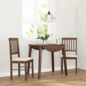 Dining chairs with cushions 2 pcs solid wood brown rubber by , dining chairs - Ref: Foro24-4102425, Price: 103,32 €, Discount: %