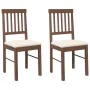 Dining chairs with cushions 2 pcs solid wood brown rubber by , dining chairs - Ref: Foro24-4102425, Price: 104,89 €, Discount: %