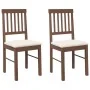 Esszimmerstühle mit Kissen, 2 Stück Massivholz Braun Kautschuk von , Essstühle - Ref: Foro24-4102425, Preis: 103,29 €, Rabatt: %