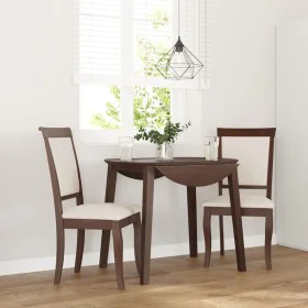 Esszimmerstühle mit Kissen, 2 Stück Massivholz Braun Kautschuk von , Essstühle - Ref: Foro24-4102486, Preis: 175,32 €, Rabatt: %