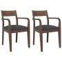 Dining chairs with cushions 2 pcs solid wood brown rubber by , dining chairs - Ref: Foro24-4102508, Price: 178,90 €, Discount: %