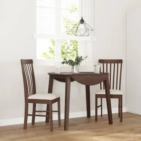Dining chairs with cushions 2 pcs solid wood brown rubber by , dining chairs - Ref: Foro24-4102499, Price: 121,05 €, Discount: %