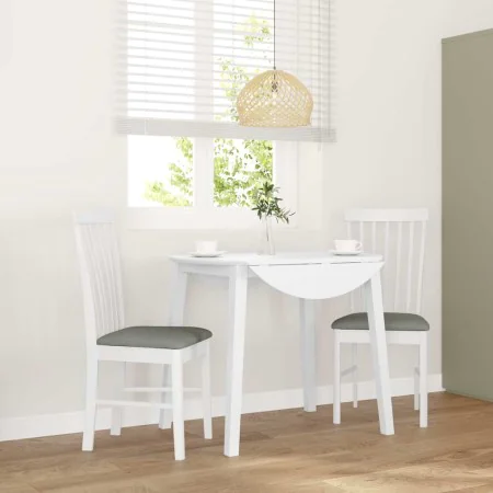 Esszimmerstühle mit Kissen, 2 Stück Massivholz, weißer Kautschuk von , Essstühle - Ref: Foro24-4102503, Preis: 121,05 €, Raba...