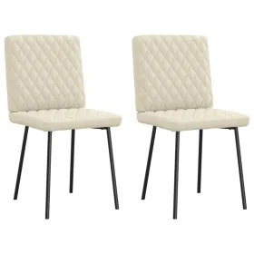 Dining chairs 2 units synthetic cream leather by , dining chairs - Ref: Foro24-4101114, Price: 87,17 €, Discount: %