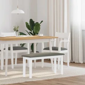 Bank 90 cm Massivholz weißer Kautschuk von , Ess- und Küchenbänke - Ref: Foro24-4102597, Preis: 67,77 €, Rabatt: %
