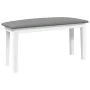 Banco 90 cm madera maciza caucho blanco de , Bancos de comedor y cocina - Ref: Foro24-4102597, Precio: 67,77 €, Descuento: %