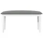 Banco 90 cm madera maciza caucho blanco de , Bancos de comedor y cocina - Ref: Foro24-4102597, Precio: 67,77 €, Descuento: %