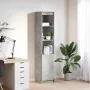 Aparador alto gris hormigón 37,5x35x180 cm madera de ingeniería by , Sideboards - Ref: Foro24-861673, Price: 84,78 €, Discoun...