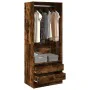 Armario madera de ingeniería color roble ahumado 80x50x200 cm de , Armarios roperos - Ref: Foro24-3307751, Precio: 175,87 €, ...