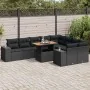 Set sofás jardín y cojines 10 pzas ratán sintético acacia negro by , Garden sets - Ref: Foro24-3327415, Price: 690,55 €, Disc...