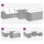 Set sofás jardín y cojines 10 pzas ratán sintético acacia negro by , Garden sets - Ref: Foro24-3327415, Price: 690,55 €, Disc...