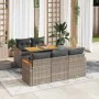 Set sofás jardín y cojines 6 pzas ratán sintético acacia gris by , Garden sets - Ref: Foro24-3327441, Price: 426,67 €, Discou...
