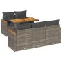 Set sofás jardín y cojines 6 pzas ratán sintético acacia gris by , Garden sets - Ref: Foro24-3327441, Price: 426,67 €, Discou...