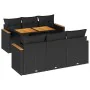 Set sofás jardín y cojines 7 pzas ratán sintético acacia negro von , Gartensets - Ref: Foro24-3327443, Preis: 533,19 €, Rabat...