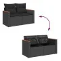 Set sofás jardín y cojines 7 pzas ratán sintético acacia negro von , Gartensets - Ref: Foro24-3327443, Preis: 533,19 €, Rabat...