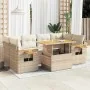 Set of 7-piece garden sofas and cushions made of synthetic rattan in beige acacia. by , Garden sets - Ref: Foro24-3327565, Pr...