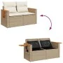 Set of 7-piece garden sofas and cushions made of synthetic rattan in beige acacia. by , Garden sets - Ref: Foro24-3327565, Pr...