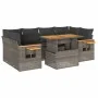 Set of 7-piece garden sofas and cushions made of synthetic rattan in gray acacia. by , Garden sets - Ref: Foro24-3327567, Pri...