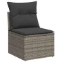 Set aus Gartensofas und Kissen, 7-teilig, aus synthetischem Rattan in Grau und Akazie. von , Gartensets - Ref: Foro24-3327567...