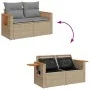 Set of 8 pieces of synthetic rattan garden sofas and cushions in beige acacia. by , Garden sets - Ref: Foro24-3327573, Price:...
