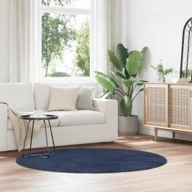 Long pile NAVARRA navy blue polyester rug 160x160 cm by , Rugs - Ref: Foro24-4102915, Price: 34,59 €, Discount: %
