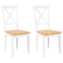 Sillas de comedor 2 unidades madera maciza de caucho blanco de , Sillas de comedor - Ref: Foro24-4102406, Precio: 116,24 €, D...