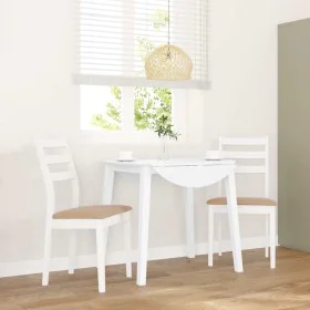 Esszimmerstühle mit Kissen, 2 Stück Massivholz, weißer Kautschuk von , Essstühle - Ref: Foro24-4102522, Preis: 132,53 €, Raba...