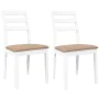 Sillas de comedor con cojines 2uds madera maciza blanco caucho de , Sillas de comedor - Ref: Foro24-4102522, Precio: 132,53 €...