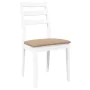 Sillas de comedor con cojines 2uds madera maciza blanco caucho de , Sillas de comedor - Ref: Foro24-4102522, Precio: 132,53 €...
