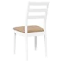 Sillas de comedor con cojines 2uds madera maciza blanco caucho de , Sillas de comedor - Ref: Foro24-4102522, Precio: 132,53 €...