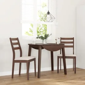 Esszimmerstühle mit Kissen, 2 Stück Massivholz Braun Kautschuk von , Essstühle - Ref: Foro24-4102515, Preis: 132,53 €, Rabatt: %