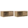 TV-Möbel 2 Stück Eichenholz Handwerkskunst 60x31x25,5 cm von , TV-Möbel - Ref: Foro24-861453, Preis: 63,03 €, Rabatt: %