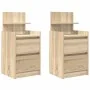 Bedside tables with 2 drawers 2 units Sonoma oak 38x34x80 cm by , Nightstands - Ref: Foro24-861360, Price: 100,07 €, Discount: %