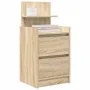 Bedside tables with 2 drawers 2 units Sonoma oak 38x34x80 cm by , Nightstands - Ref: Foro24-861360, Price: 100,07 €, Discount: %