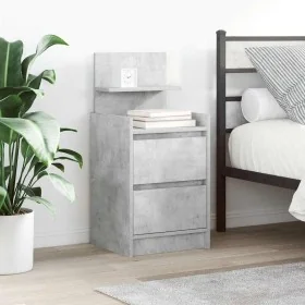 Mesillas de noche con 2 cajones 2 uds gris hormigón 38x34x80 cm de , Mesitas de noche - Ref: Foro24-861362, Precio: 96,28 €, ...