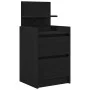Black bedside table with 2 drawers, 38x34x80 cm by , Nightstands - Ref: Foro24-861357, Price: 57,72 €, Discount: %