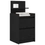 Black bedside table with 2 drawers, 38x34x80 cm by , Nightstands - Ref: Foro24-861357, Price: 57,72 €, Discount: %
