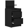 Black bedside table with 2 drawers, 38x34x80 cm by , Nightstands - Ref: Foro24-861357, Price: 57,72 €, Discount: %