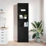 Aparador alto roble negro 50x35x180 cm madera de ingeniería by , Sideboards - Ref: Foro24-3328463, Price: 110,41 €, Discount: %