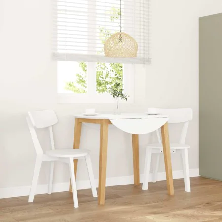 Dining chairs, 2 units, solid white rubberwood. by , dining chairs - Ref: Foro24-4102433, Price: 120,13 €, Discount: %