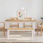 Bank 110 cm Massivholz weißer Kautschuk von , Ess- und Küchenbänke - Ref: Foro24-4102607, Preis: 80,08 €, Rabatt: %