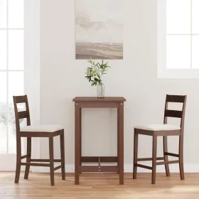 Bar stools with 2 solid wood brown rubber cushions by , Kitchen stools - Ref: Foro24-4102555, Price: 134,84 €, Discount: %