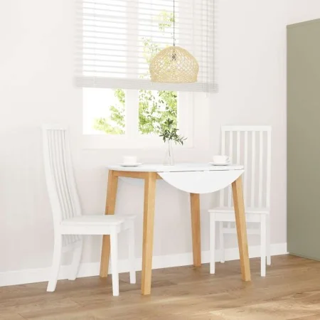 Sillas de comedor 2 unidades madera maciza de caucho blanco de , Sillas de comedor - Ref: Foro24-4102459, Precio: 148,12 €, D...