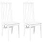 Sillas de comedor 2 unidades madera maciza de caucho blanco de , Sillas de comedor - Ref: Foro24-4102459, Precio: 148,12 €, D...
