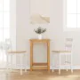 Bar stools 2 units solid white rubber wood by , Kitchen stools - Ref: Foro24-4102560, Price: 134,76 €, Discount: %