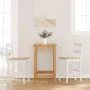 Barhocker 2 Stück Massivholz Weiß Gummi von , Küchenhocker - Ref: Foro24-4102560, Preis: 134,76 €, Rabatt: %