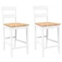 Bar stools 2 units solid white rubber wood by , Kitchen stools - Ref: Foro24-4102560, Price: 134,76 €, Discount: %
